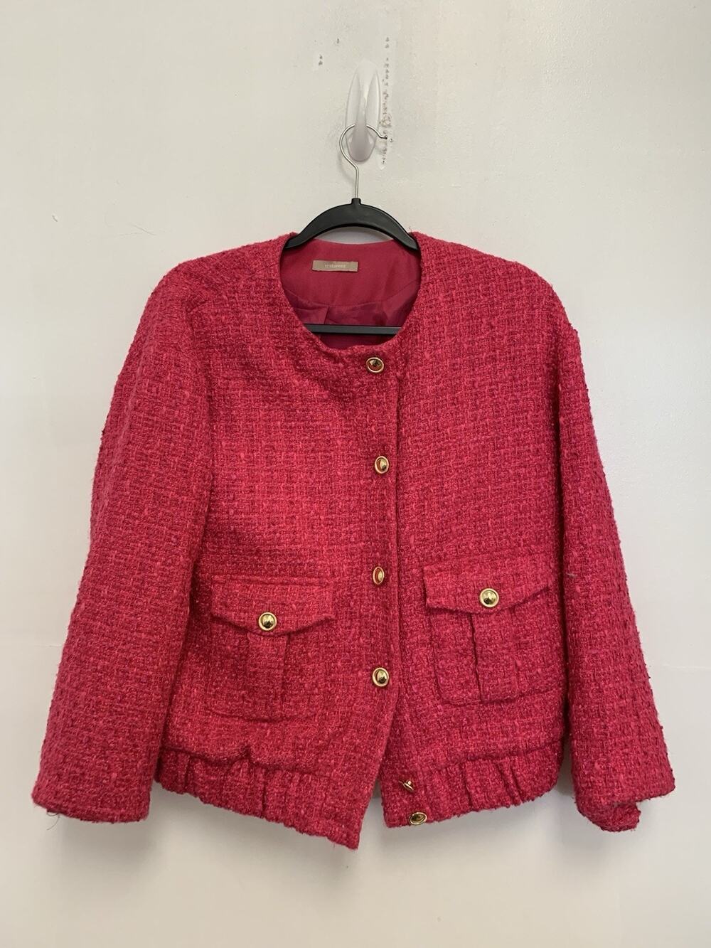12 Storeez Pink Tweed Blazer Size Small